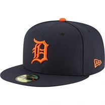 New Era 59Fifty Hat Detroit Tigers MLB Authentic Road Navy Blue Fitted Cap