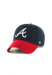 '47 Brand Atlanta Braves Navy Blue-Red Cleanup Adjustable Hat