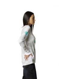 Fox Racing Detonate Womens Long Sleeve T-Shirt White/Gray MD
