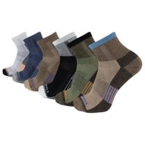 Merrell Unisex Recycled Everyday Cushion Quarter Socks Brown Assorted (6 pairs) - MEA33810Q6B2001-BNAST
