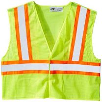 Utility Pro UHV681B Polyester High-Visibility 5 Point Breakaway Mesh Vest, Large, Yellow