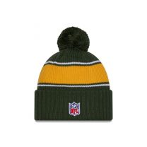 New Era Men's Green Green Bay Packers 2024 Sideline Cuffed Knit Hat with Pom