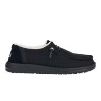 Hey Dude Wendy Brushed Cozy Black/Black Size 7, Women’s Shoes, Women’s Slip-on Loafers, Comfortable & Light-Weight