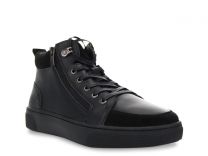 Propet Women's Kasia High-Top Side-Zip Sneaker Black Leather - WCA006LBLK