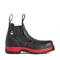 ROYER Men's Romeo GTR 6” All Leather Composite Toe Non-Metallic Slip-On Work Boot Black/Red - 5630GTR