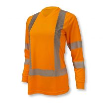 Radians Women's Class 3 High Visibility Long Sleeve Safety T-Shirt with Max-Dri™ Hi-Vis Orange - ST21W-3POS