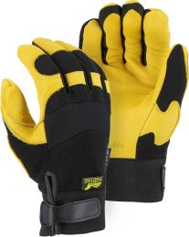 Golden Eagle Winter Lined Deerskin Leather Gloves with Windproof Heatlok (Mechanics Style)