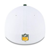 New Era Men's White/Green Green Bay Packers 2023 Sideline 39THIRTY Flex Hat