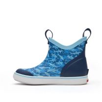 Xtratuf Big Kids Ankle Deck Boot Guy Harvey, Blue Shark Camo, Size 3(M)