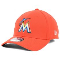 MLB Miami Marlins Junior Team Classic Road 39Thirty Stretch Fit Cap, Orange, Child/Youth