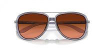 Oakley Women's OO4129 Split Time Aviator Sunglasses, Matte Transparent Lilac/Prizm Brown Gradient, 58 mm