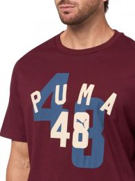 PUMA Men's Graphic T-Shirt (Available in Big and Tall Sizes), Ruby Shimmer Double Up AH25, 4X-Large Tall