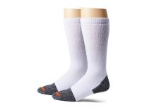 Merrell Unisex-Adult's Cotton Safety Work Crew Socks-2 Pair Pack-Breathable Arch Support and Blister Prevention, White, L/XL (Men's-12.5-15 / Women's-14+)