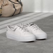Sperry Women's Crest Vibe Platform Leather Sneaker, White,
