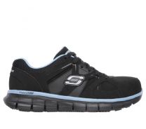 SKECHERS WORK Women's Synergy - Sandlot Alloy Toe Lace-Up Work Shoe Black/Blue - 76553/BKBL