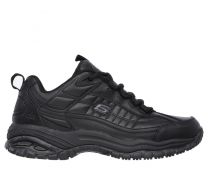 SKECHERS WORK Men's Soft Stride - Galley Soft Toe Slip Resistant Work Shoe Black - 76759-BLK