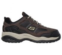 SKECHERS WORK Men's Relaxed Fit Soft Stride Grinnel Composite Toe Work Shoe Brown/Black - 77013-BRBK
