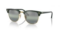 Ray-Ban Unisex Clubmaster Chromance Sunglasses  Green frame with Silver/Green lenses - RB3016 55 mm