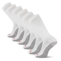 Wolverine Men's Cotton Comfort Steel Toe Crew Work Socks White (6 pairs) - WWM40005C6B2001-WHITE
