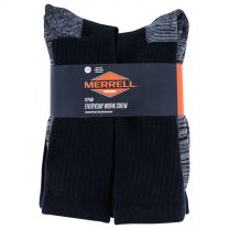 Merrell Men's and Women's Durable Everyday Work Crew Socks - Unisex 6 Pair Pack - Arch Support and Anti-Odor Cotton