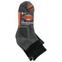 Merrell Unisex Adults Mens And Women's Quarter Socks - 3 Pair Pack Half Cushion Comfort Arch Support Band Merino Wool Work Midweight Crew, Charcoal Assorted, Medium-Large US