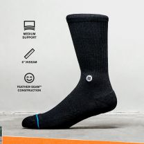 Stance Troubled Crew Socks, Black