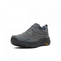Saucony Men's Peregrine 16 Sneaker, Fossil/Naval, 7.5