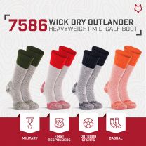 FoxRiver Womens Wick Dry Outlander Heavyweight Boot & Field Mid-calf Hiking-socks, Blue,