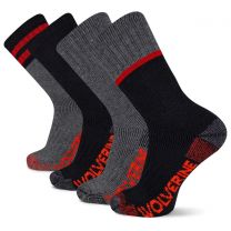 Wolverine Men's Wilderness Thermal Boot Crew Socks Black Assorted (4 pairs) - WWM40014B4B2001-BKAST