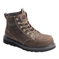 Avenger Men's 6" Moc Toe Wedge Soft Toe Work Boot Brown with Black Sole- A7607