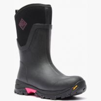 Muck Boot Company Women's Arctic Ice Mid Boot + Vibram Arctic Grip A.T. Black/Hot Pink - ASVMA404