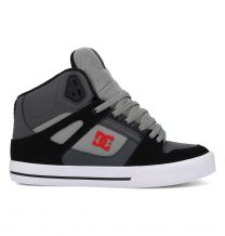 DC Shoes Men's PURE High Top Skate Shoe Grey/Black/Red - DC01798011-GYBKRD