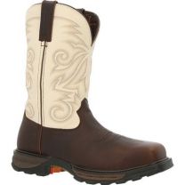 DURANGO WORK Men's 11" Maverick XP™ Composite Toe Waterproof Western Work Boot Chocolate/White - DDB0330