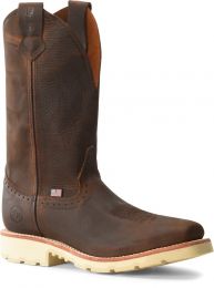 Double-H Boots Men's 12" Wooten Wide Square Toe Roper Western Boot Brown - DH4648