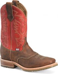 Double-H Boots Men's 11" Boone Soft Toe EH USA Union Built Work Boot Crazy Horse/Red - DH4665