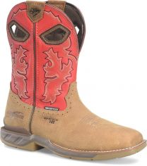 Double-H Boots Men’s 11” Phantom Rider Henly Composite Toe Waterproof Non-Metallic Roper Work Boot Brown/Red - DH5358