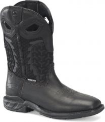 Double-H Boots Men’s 11” Shadow Phantom Rider Wide Square Soft Toe Waterproof Roper Black - DH5381