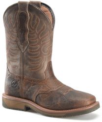 Double-H Boots Men’s 11” Highland Soft Toe EH Non-Metallic ICE™ Roper Work Boot Brown - DH6144