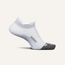 Feetures Unisex Elite Light Cushion No Show Tab Socks White - E50158