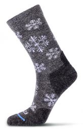 FITS Unisex Medium Hiker Snowflake Crew Socks Coal - F1017-011