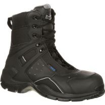 Rocky Men's 8" 1st Med Side-Zip Carbon Fiber Toe Puncture Resistant Waterproof Public Service Boot Black - FQ0911113
