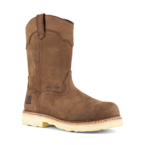 FRYE Supply Men's 10" Safety-Crafted Steel Toe EH Waterproof Wellington Work Boot Dark Brown - FR40304