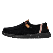 HEY DUDE Girls' Wendy Youth Washed Canvas Black - 40553-001