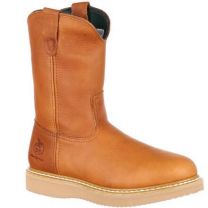 GEORGIA BOOT Men's 10" Wedge Wellington Steel Toe Work Boot Barracuda Gold - G5353