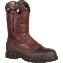 GEORGIA BOOT Men's 12" Muddog Steel Toe Wellington Work Boot Soggy Brown - G5655