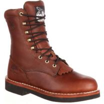 GEORGIA BOOT Men's 8" Farm & Ranch Lacer Soft Toe Work Boot Brown - G7014
