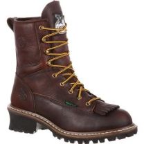GEORGIA BOOT Men's 8" Logger Steel Toe Waterproof Work Boot Chocolate Brown - G7313