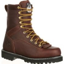 GEORGIA BOOT Men's 8" Lace-to-Toe Soft Toe Waterproof Work Boot Chocolate Brown - G8041