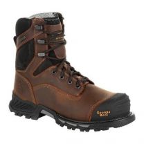 GEORGIA BOOT Men's 8" Rumbler Composite Toe Waterproof Work Boot Black/Brown - GB00285