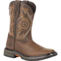 Georgia Boot Unisex Little Kids' Carbo-Tec LT Pull-On Boot Brown - GB00342C